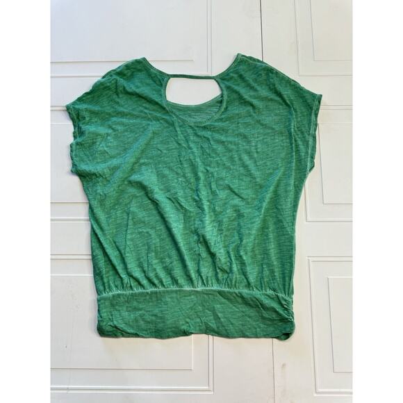 Lane Bryant Green Pullover Top Flutter Sleeve Sleeveless Sz 14/16 100% Cotton - Picture 4 of 5